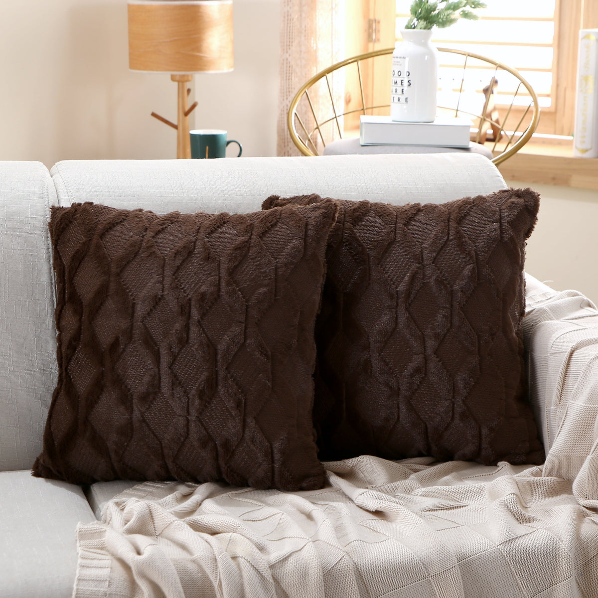18"x18" Throw Pillow FULL set of cover and insert  Wide Variety of Colors reversable