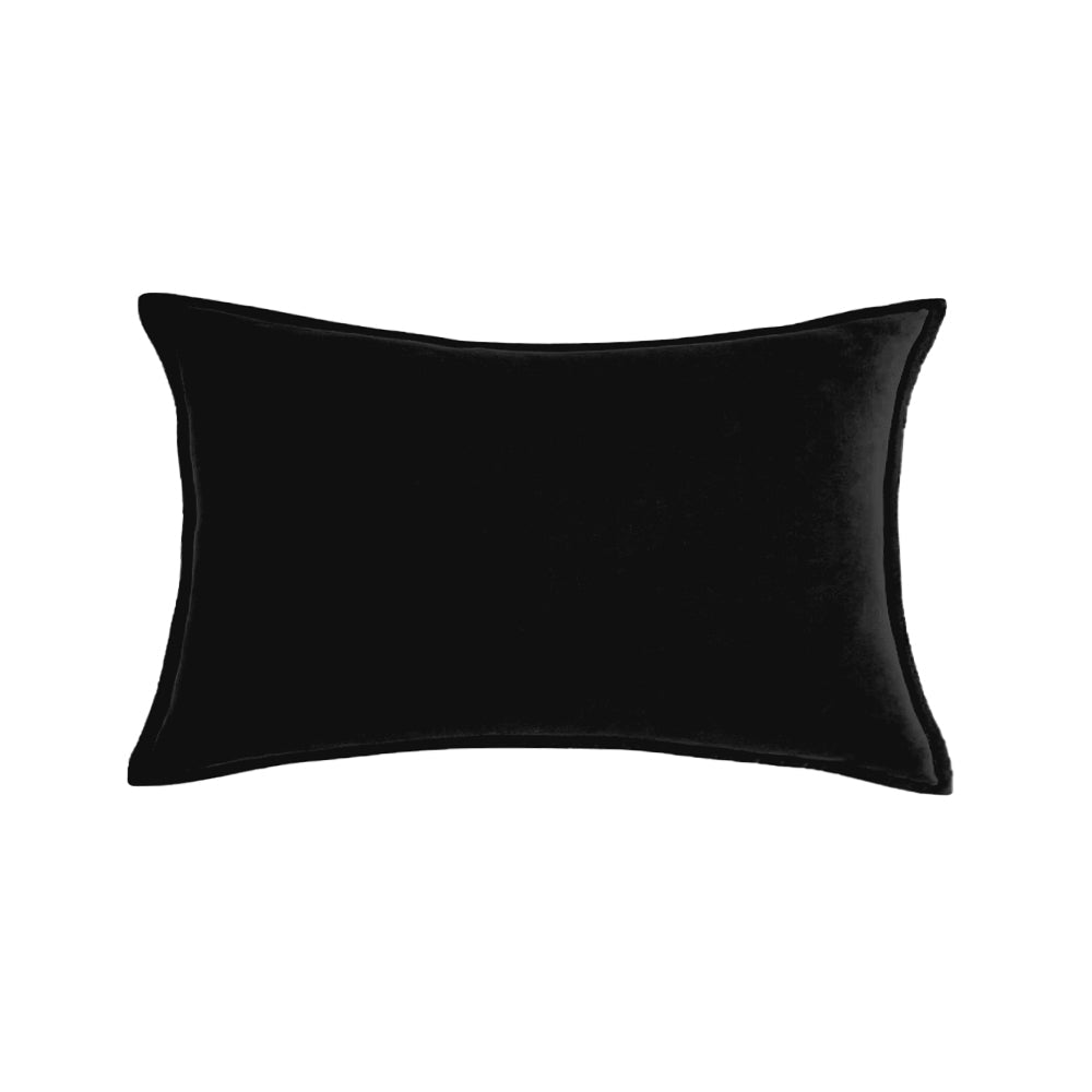 Luxe velvet lumbar pillow 19 colors classic flange edge elegant solid color accent insert included 12"x20"