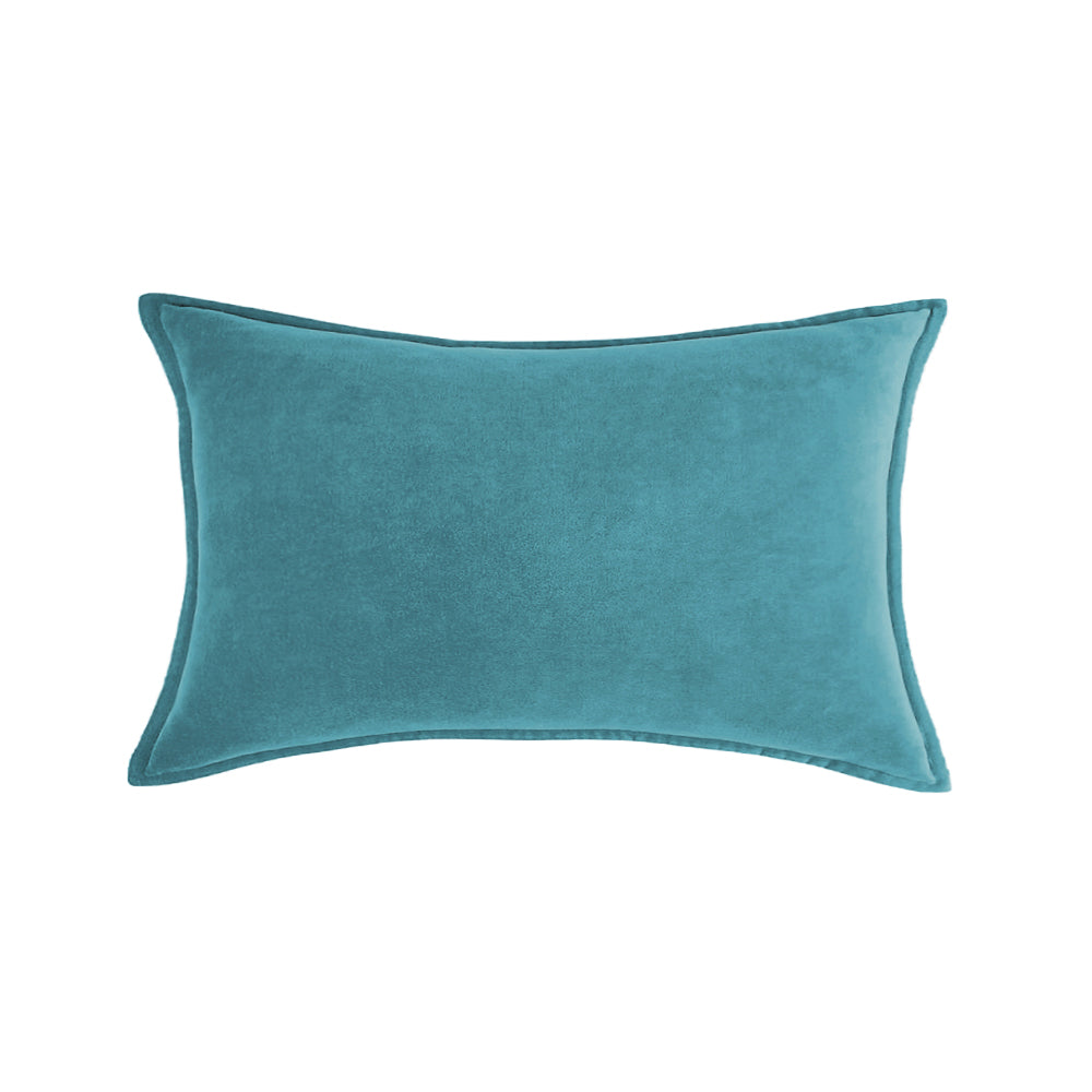 Luxe velvet lumbar pillow 19 colors classic flange edge elegant solid color accent insert included 12"x20"