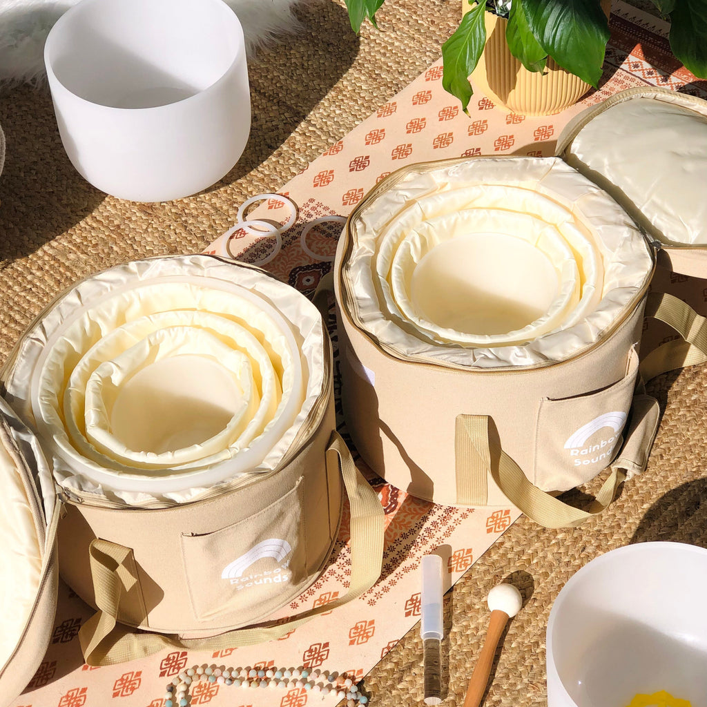 Rainbow Sounds Set of 7 White Sound Therapy Bowls