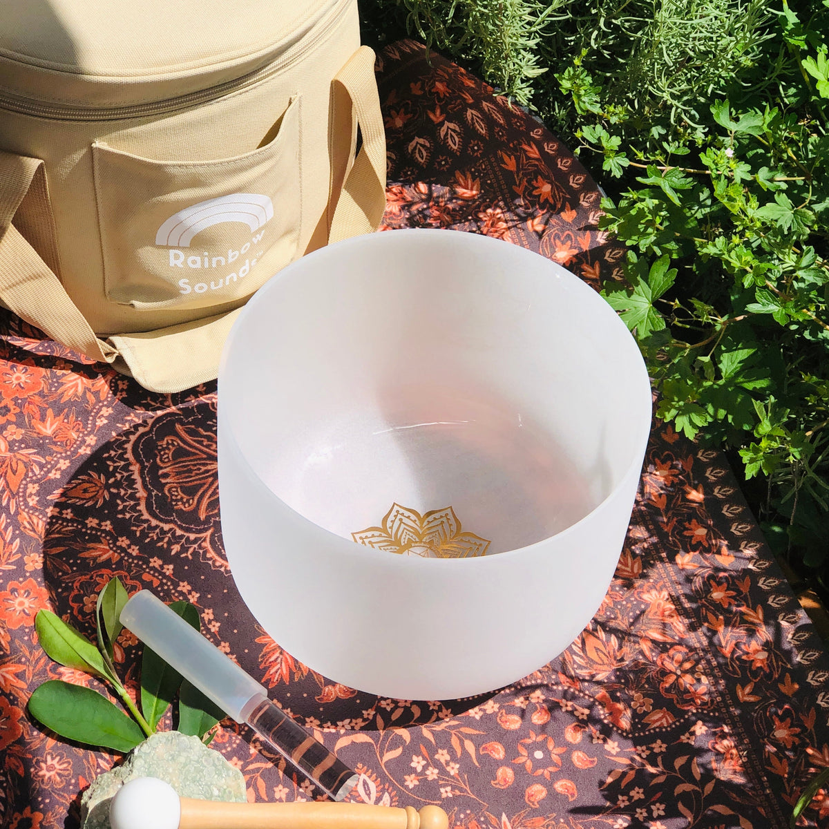 Rainbow Sounds Earth Star 10" Sound Therapy Bowl + Beige Carry Case