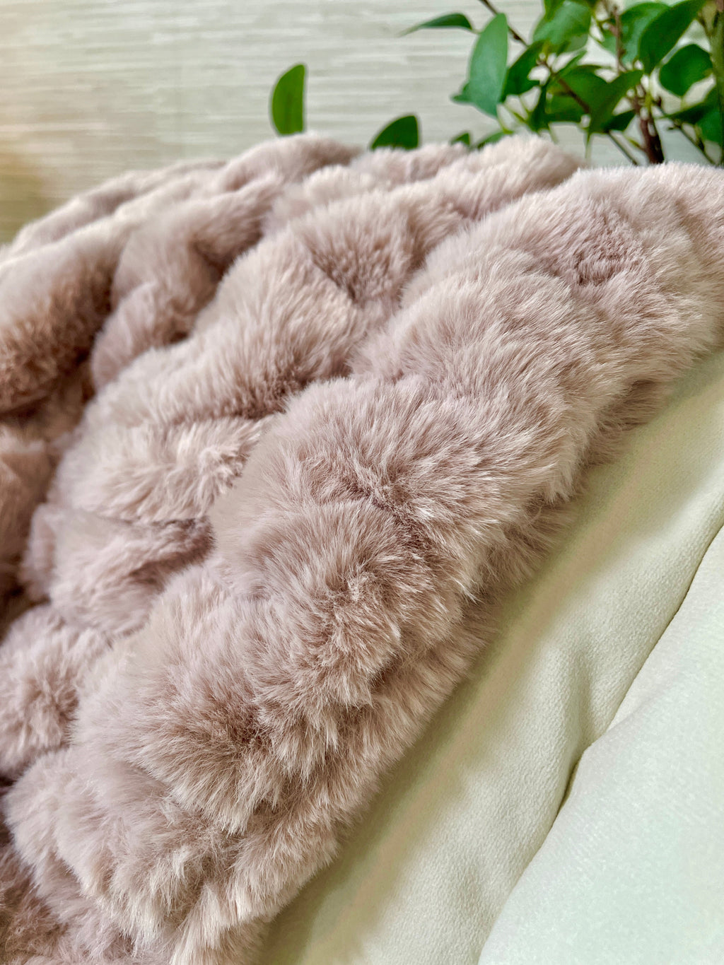 Blush Faux Fur Blanket - Lap: 30"x40"