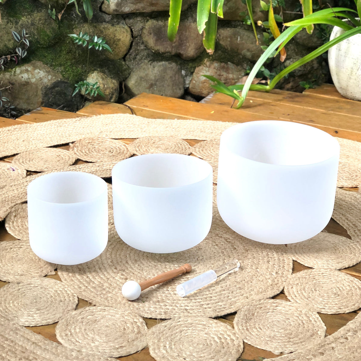 Rainbow Sounds Set of 3 White Sound Therapy Bowls