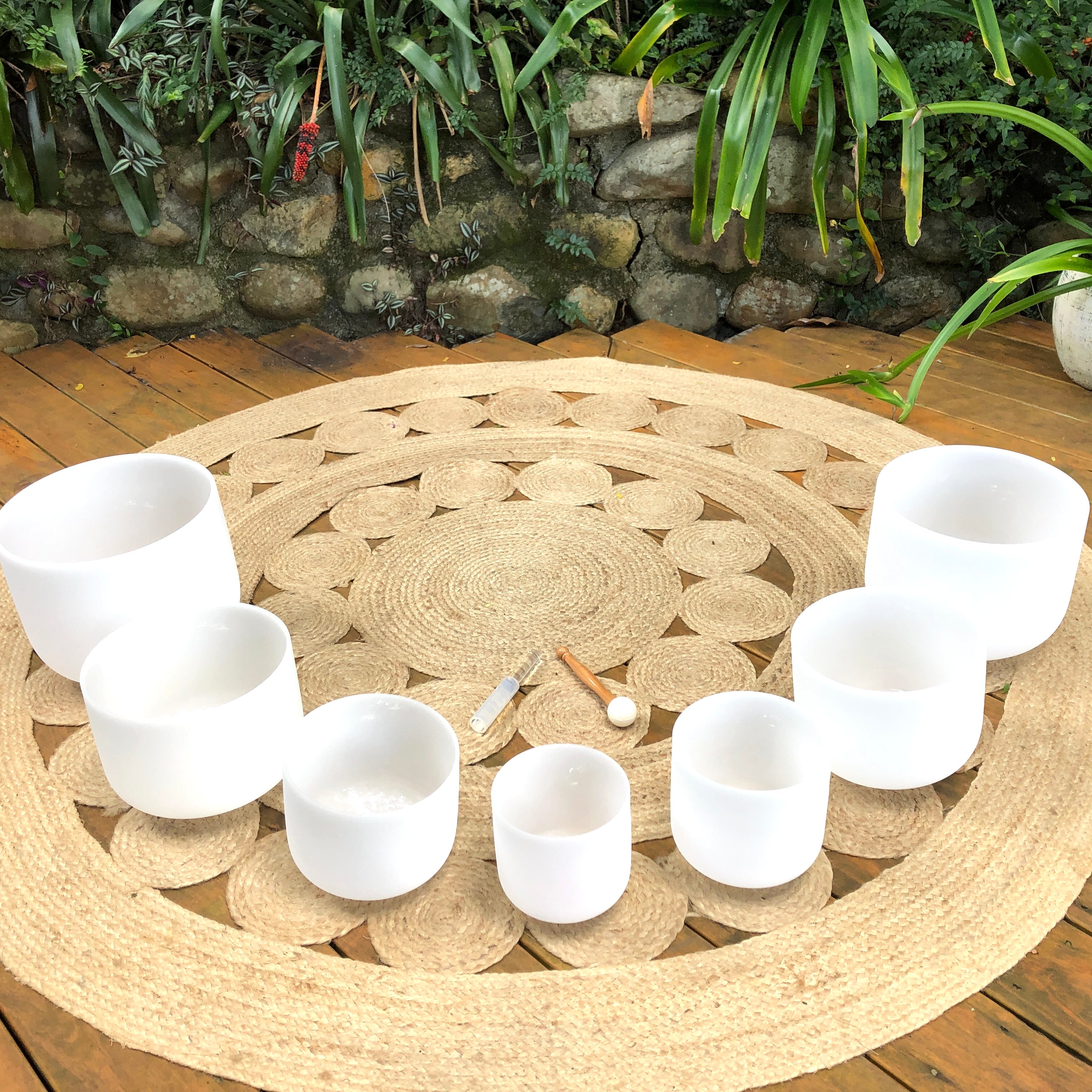 Rainbow Sounds Set of 7 White Sound Therapy Bowls