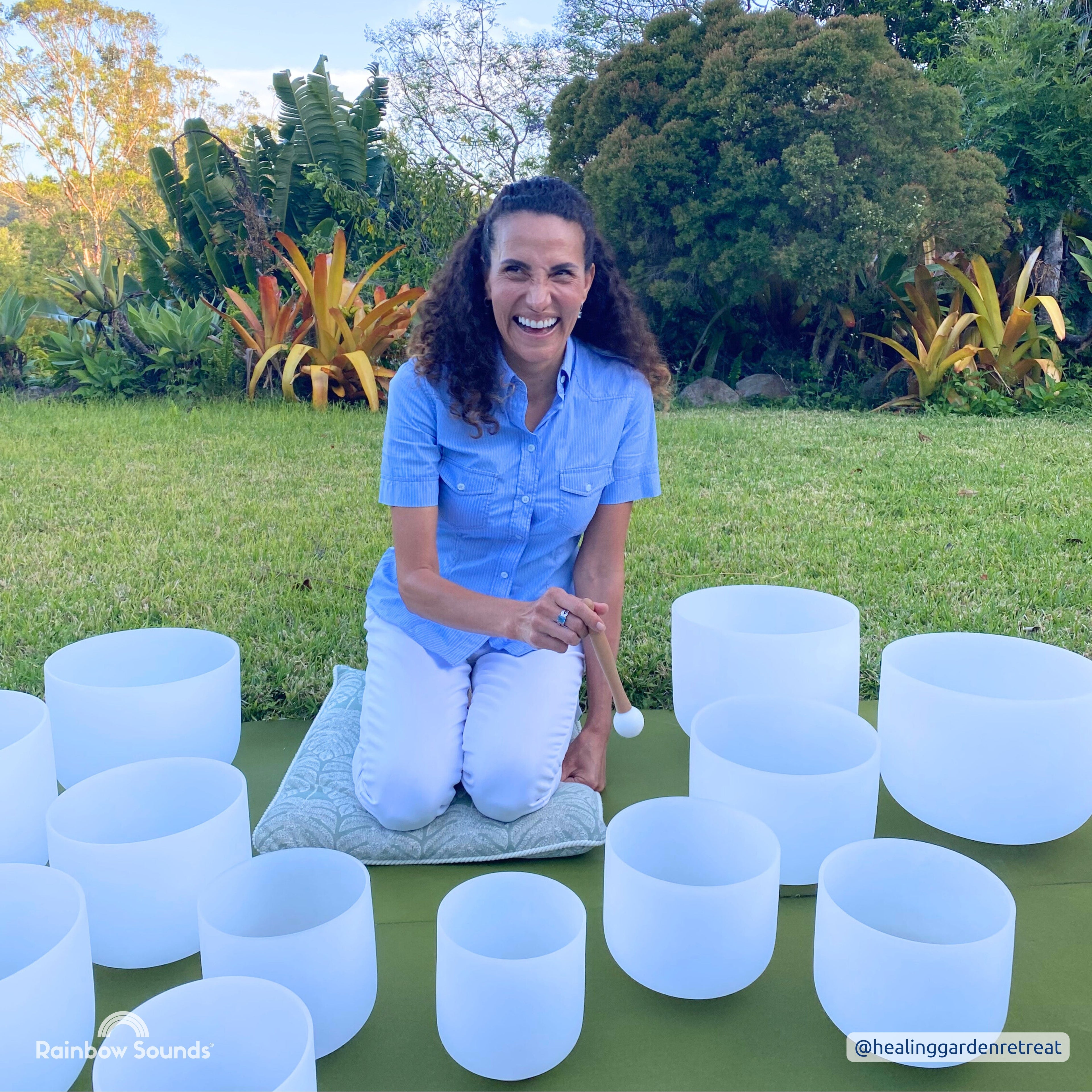 Rainbow Sounds Set of 9 White Sound Therapy Bowls