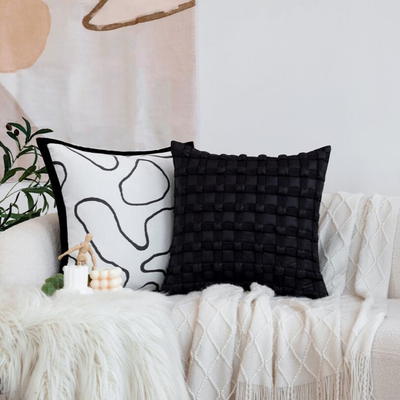 Pack of 2 18"x18" Luxurious Textured Decorative Throw Pillow Set optional of inserts