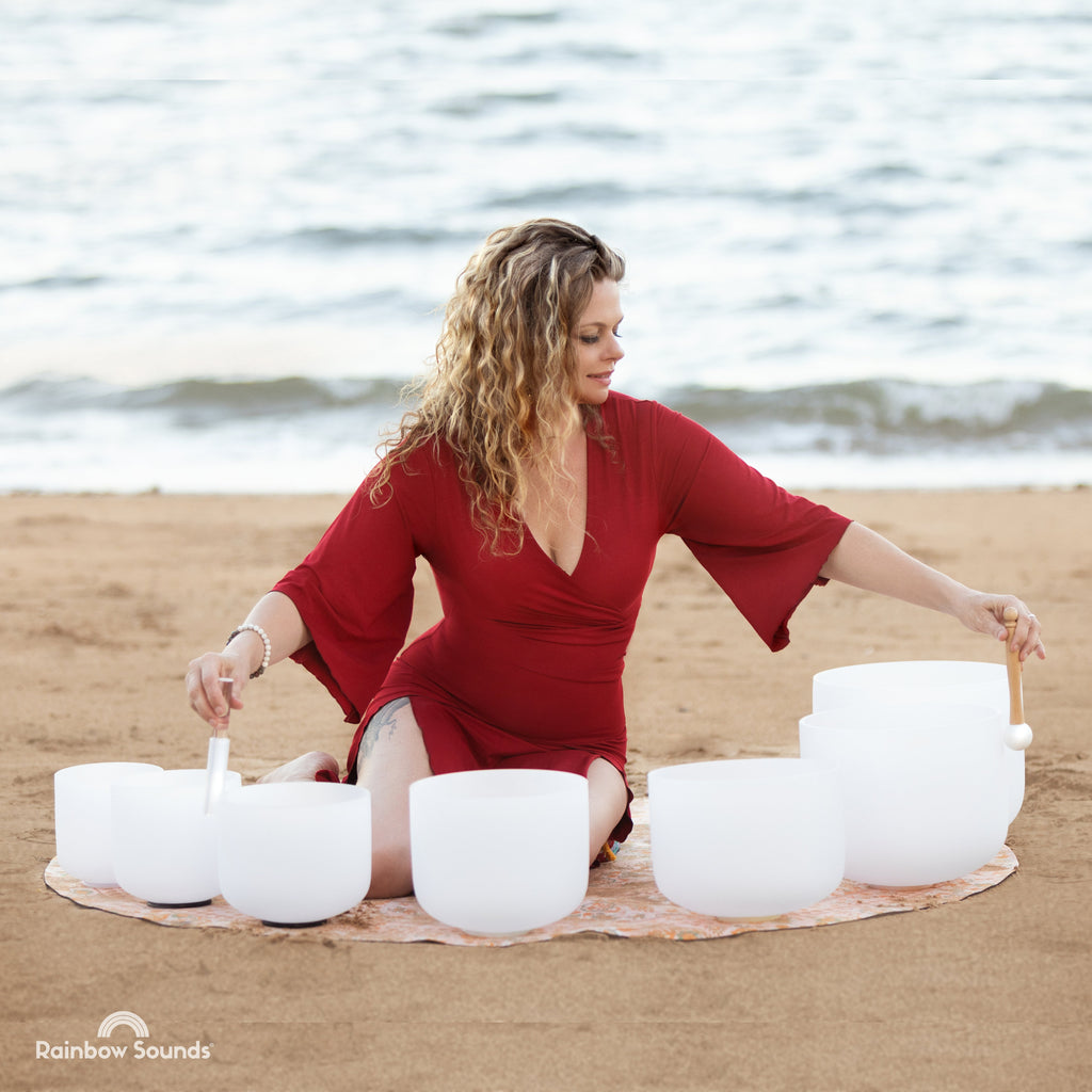 Rainbow Sounds Set of 7 White Sound Therapy Bowls