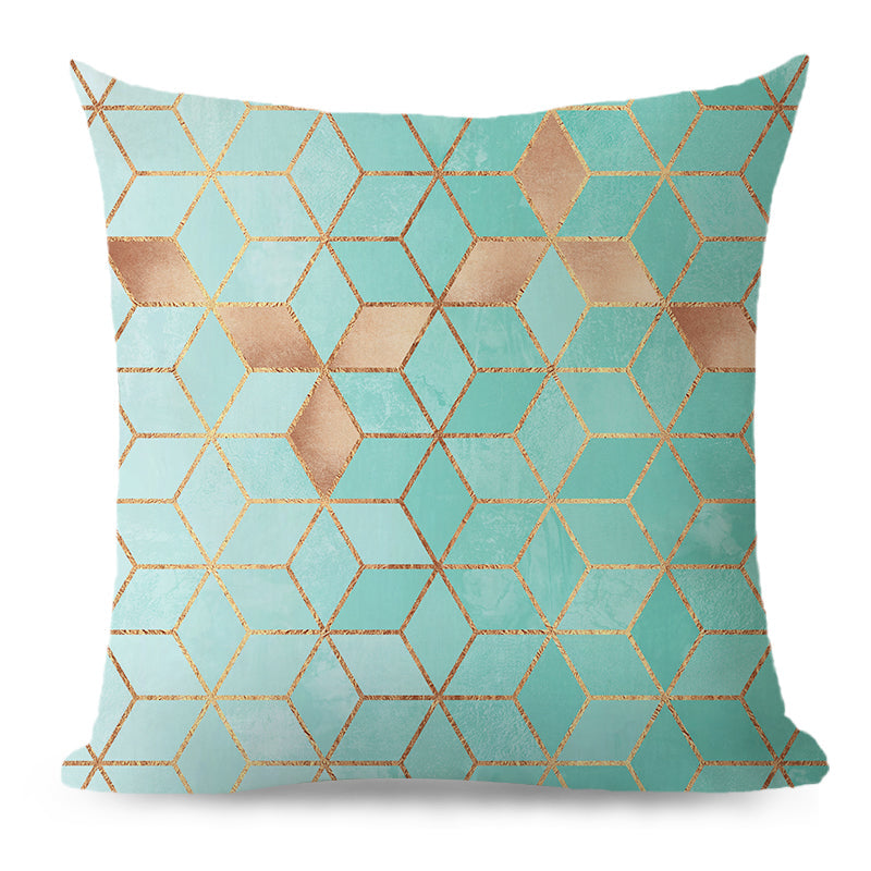 Throw Pillow Cover with 450g Insert, geometric, 18X18, Decorative Cushion – Fancy & Stacy