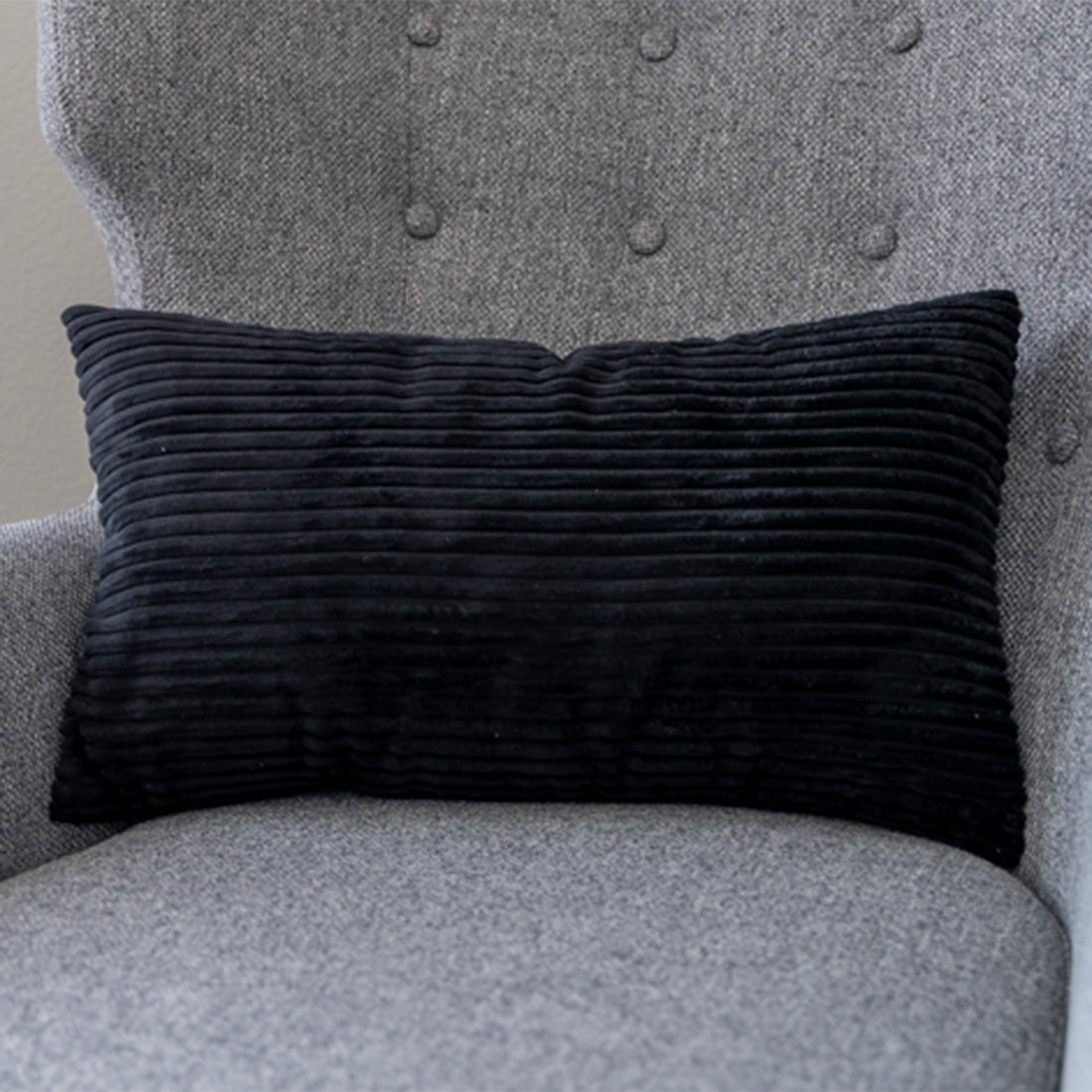 12''x20'' corduroy stripe  lumbar support throw pillow | 10 colors soft textured wide wale design | cozy lumbar & accent pillow | insert included