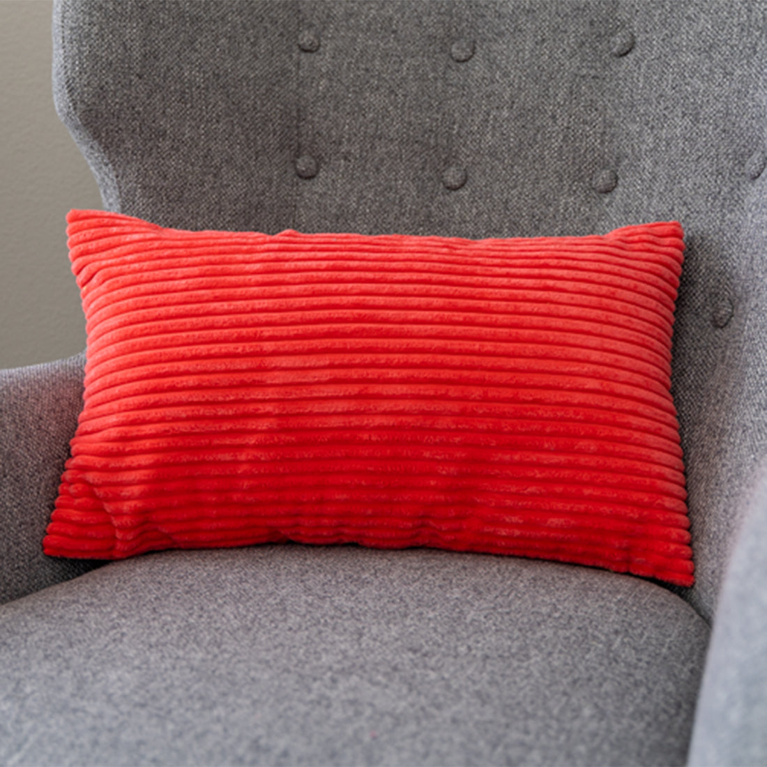 12''x20'' corduroy stripe  lumbar support throw pillow | 10 colors soft textured wide wale design | cozy lumbar & accent pillow | insert included