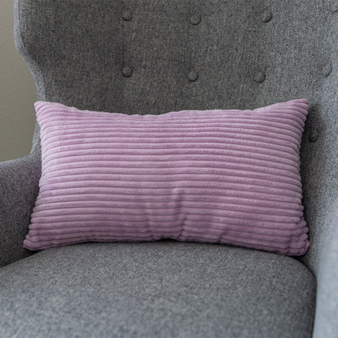12''x20'' corduroy stripe  lumbar support throw pillow | 10 colors soft textured wide wale design | cozy lumbar & accent pillow | insert included