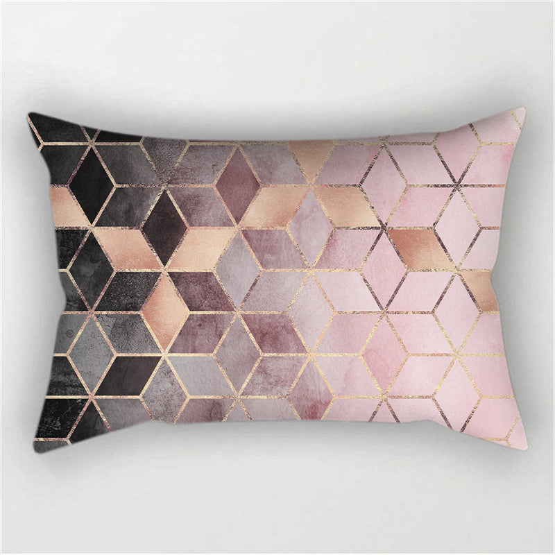 Throw Pillow Cover with 330g Insert, geometric, 12X20, Decorative Cushion – Fancy & Stacy