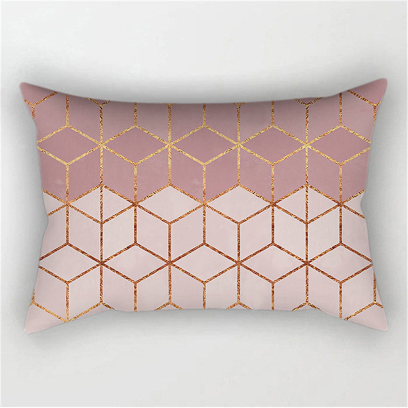 Throw Pillow Cover with 330g Insert, geometric, 12X20, Decorative Cushion – Fancy & Stacy