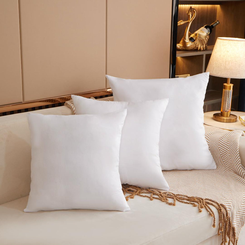 4pcs Throw Pillow Inserts, Square Cushion Inner Soft Fluffy Plump Stuffer Cushion Pillow Core White Pillow Inserts Christmas Decor Halloween Decor Bed Sofa Home Decor